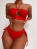 Hollow hanging neck backless alce-up solid color Bikini two-piece set NSCMB131002
