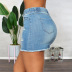 high waist hole elastic slim denim skirt NSWL131024