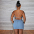 slim high waist lace-up denim skirt NSWL131029