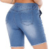 high waist hole lace-up slim denim shorts NSWL131031