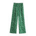 printed elastic high waist wide-leg straight trousers NSAM131044