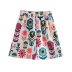 long sleeve high waist loose lapel flower print shirt and shorts suit NSAM131046