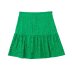 embroidered ruffle high waist slim solid color skirt NSAM131055