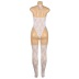 hanging neck backless v neck sleeveless solid color lace one-piece underwear stockings suit NSOYM131063