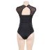 sleeveless stitching backless slim solid color lace one-piece underwear NSOYM131070