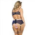 sling stitching backless garter nightskirt underwear set NSOYM131072