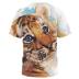 plus size Animal Print Crew Neck short sleeve T-Shirt NSLBT131229