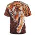 Camiseta de manga corta con cuello redondo y estampado de tigre de talla grande NSLBT131228
