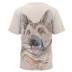 plus size dog Print Crew Neck loose T-Shirt NSLBT131224
