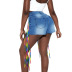 shorts de mezclilla de cintura alta con serpentinas de colores NSWL131104