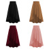 ruffle irregular drape high waist solid color skirt NSMDF131111