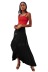 ruffle irregular drape high waist solid color skirt NSMDF131111