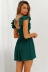 lace-up backless flying sleeves ruffle slim solid color dress NSMDF131117