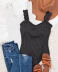 Backless slim low-cut sling solid color Ribbed jumpsuit NSMDF131121