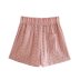 high waist wide-leg loose embroidery contrast color shorts NSAM131128