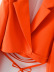 blazer corto de color liso con cordones y manga larga con solapa NSAM131137