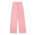 high waist loose straight solid color satin suit pants NSAM131150