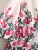 V-neck puff sleeve slim floral print dress NSAM131167