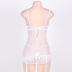 plus size sling backless wrap chest solid color see-through garter nightdress set NSOYM131186