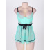 plus size sling backless low-cut sexy color matching nightdress set NSOYM131187
