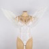 plus size sling wrap chest solid color see-through one-piece underwear with feather wings decoration NSOYM131194