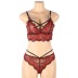 plus size embroidered sling hollow wrap chest underwear set NSOYM131195