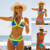 sling backless wrap chest color matching bikini two-piece set NSPPF131322
