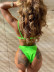conjunto de dos piezas de bikini de color sólido con escote cruzado en el pecho sin espalda NSDA131203