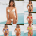 Conjunto de dos piezas de bikini de cintura alta con tirantes transparentes invisibles en el pecho-Multicolor NSPPF131320