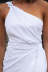 sleeveless single-shoulder slim lace-up solid color dress NSJKW131253