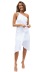 sleeveless single-shoulder slim lace-up solid color dress NSJKW131253