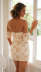 printed tube top drawstring short sleeve backless tight dress NSJKW131255
