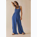 sling backless strech wide leg solid color jumpsuit NSCXY131334
