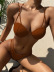 conjunto de dos piezas de bikini de color sólido con escote cruzado en el pecho sin espalda NSCSM131371