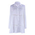 breasted solid color flared sleeve lapel hollow loose beach outdoor cover-up NSMUX131413
