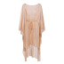 long sleeve loose lace-up solid color see-through beach outdoor cover-up NSMUX131420