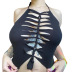backless hanging neck slim hollow solid color vest NSMG131439