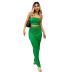 backless slim tube top high waist solid color vest and skirt suit NSMG131440