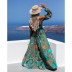 print one-word shoulder long sleeve slit large swing dress NSOYL131445