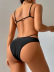 Lace-up Backless sling solid color bikini two-piece set NSFPP131454