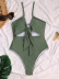 traje de baño de una pieza de color sólido con cordones en el pecho y espalda descubierta con cabestrillo NSFPP131455