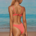 conjunto de dos piezas de bikini a juego de color de cintura alta con cabestrillo sin espalda NSFPP131457