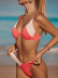 conjunto de dos piezas de bikini a juego de color de cintura alta con cabestrillo sin espalda NSFPP131457