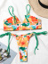 lace-up backless wrap chest flower print bikini two-piece set NSFPP131458