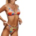 conjunto de dos piezas de bikini delgado con estampado de flores sin espalda con honda NSFPP131459