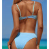 conjunto de dos piezas de bikini de color sólido sin espalda con escote cruzado en el pecho NSFPP131461