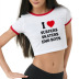 camiseta de manga corta corta con cuello redondo y letra corazón rojo NSOSY131507