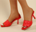 square toe one-word belt open toe high-heeled slippers NSSO131513