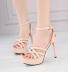 waterproof platform open toe stiletto high-heeled patent leather sandals NSSO131518