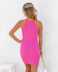 sleeveless round neck slim color matching dress NSJRM131519